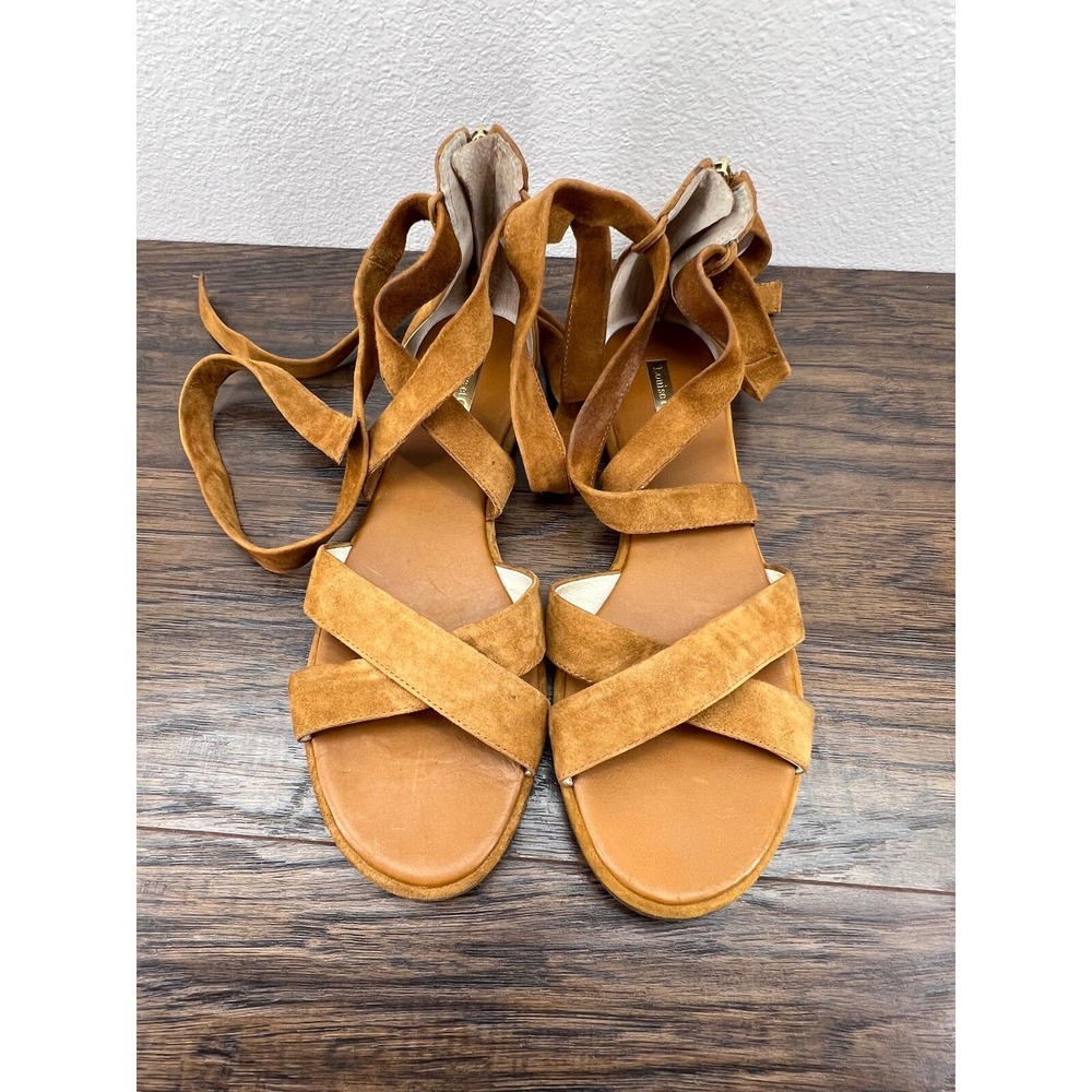 Louise Et Cie Royal Tan Suede Strappy Ankle Strap Gladiator Sandals US Women's 9